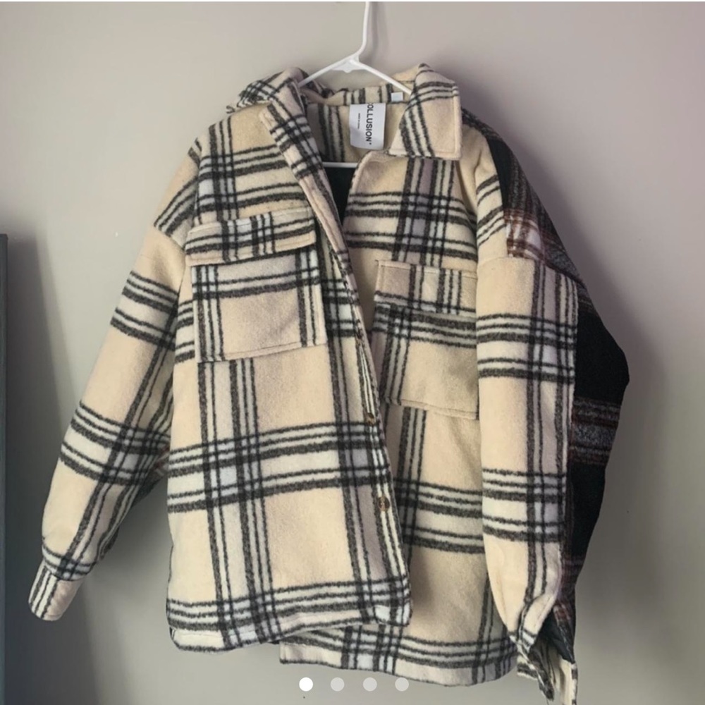 Plaid oversized coat